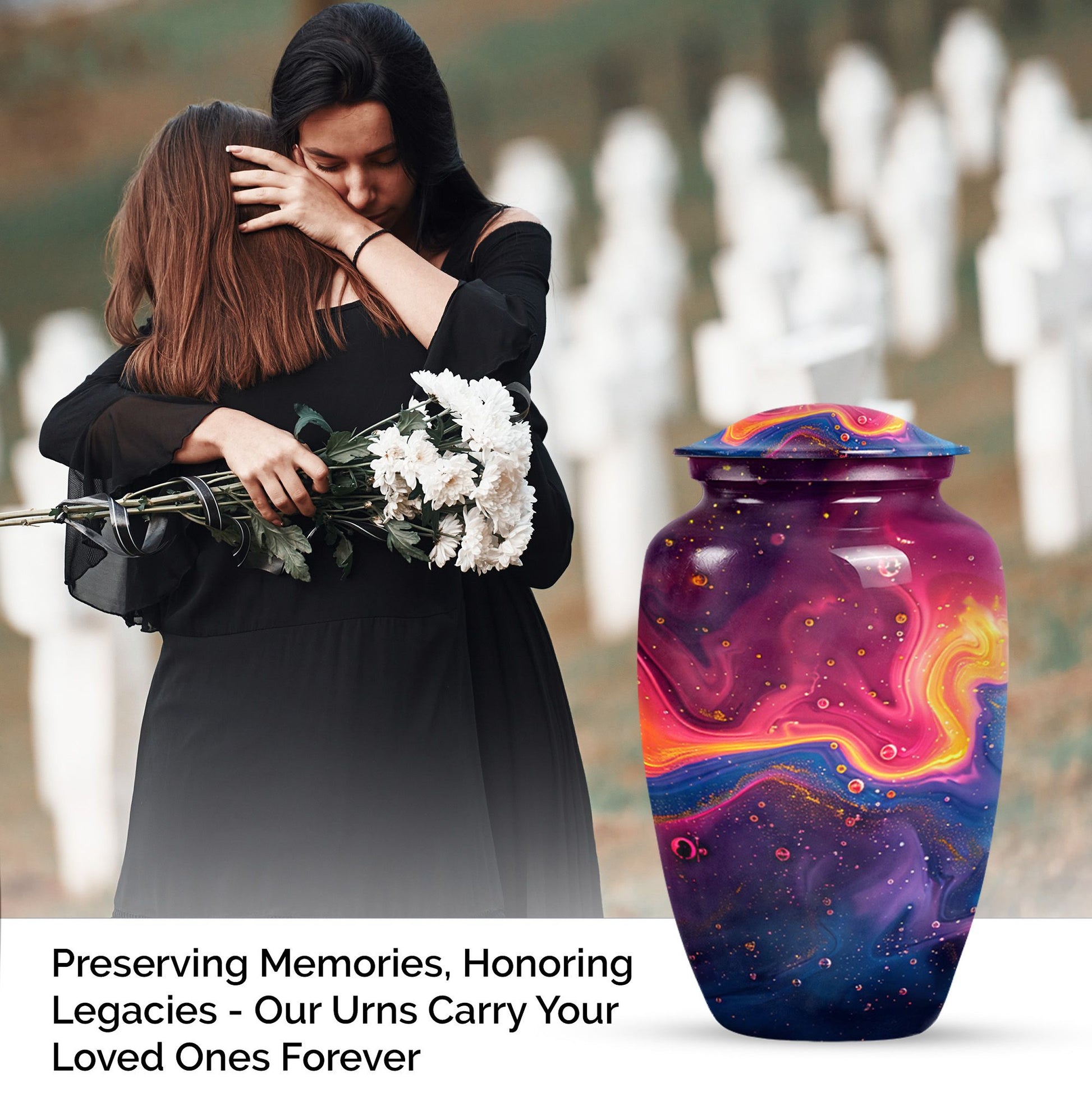 abstract large cremation urn