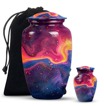 10 inch large Urn with 1 Keepsake 3 Inch Urn