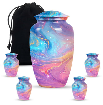 10 inch large Urn with 4 Keepsake 3 Inch Urns