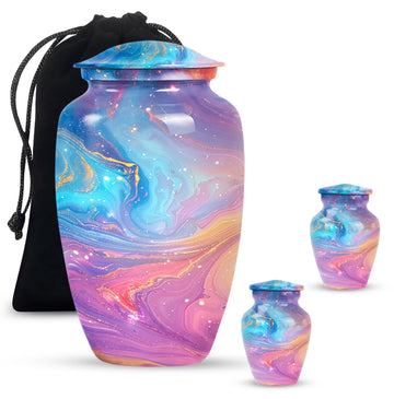 10 inch large Urn with 2 Keepsake 3 Inch Urns