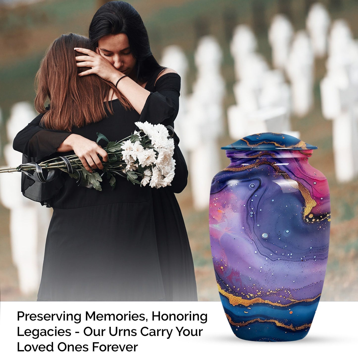 abstract classic urn for dad's cremation ashes