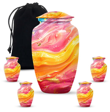 10 inch large Urn with 4 Keepsake 3 Inch Urns