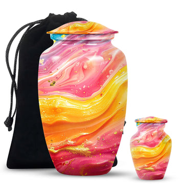10 inch large Urn with 1 Keepsake 3 Inch Urn