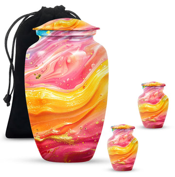 10 inch large Urn with 2 Keepsake 3 Inch Urns