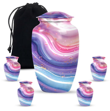 10 inch large Urn with 4 Keepsake 3 Inch Urns