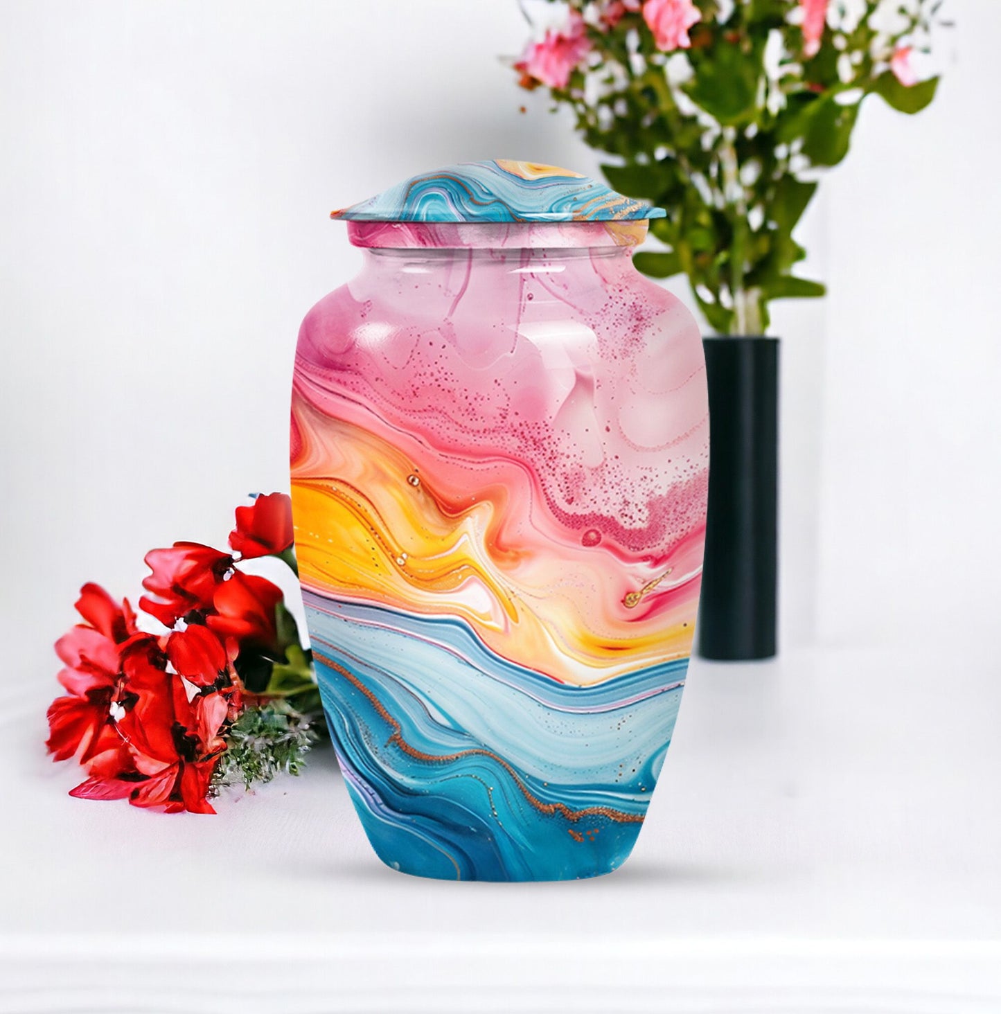 10-inch abstract funeral urn