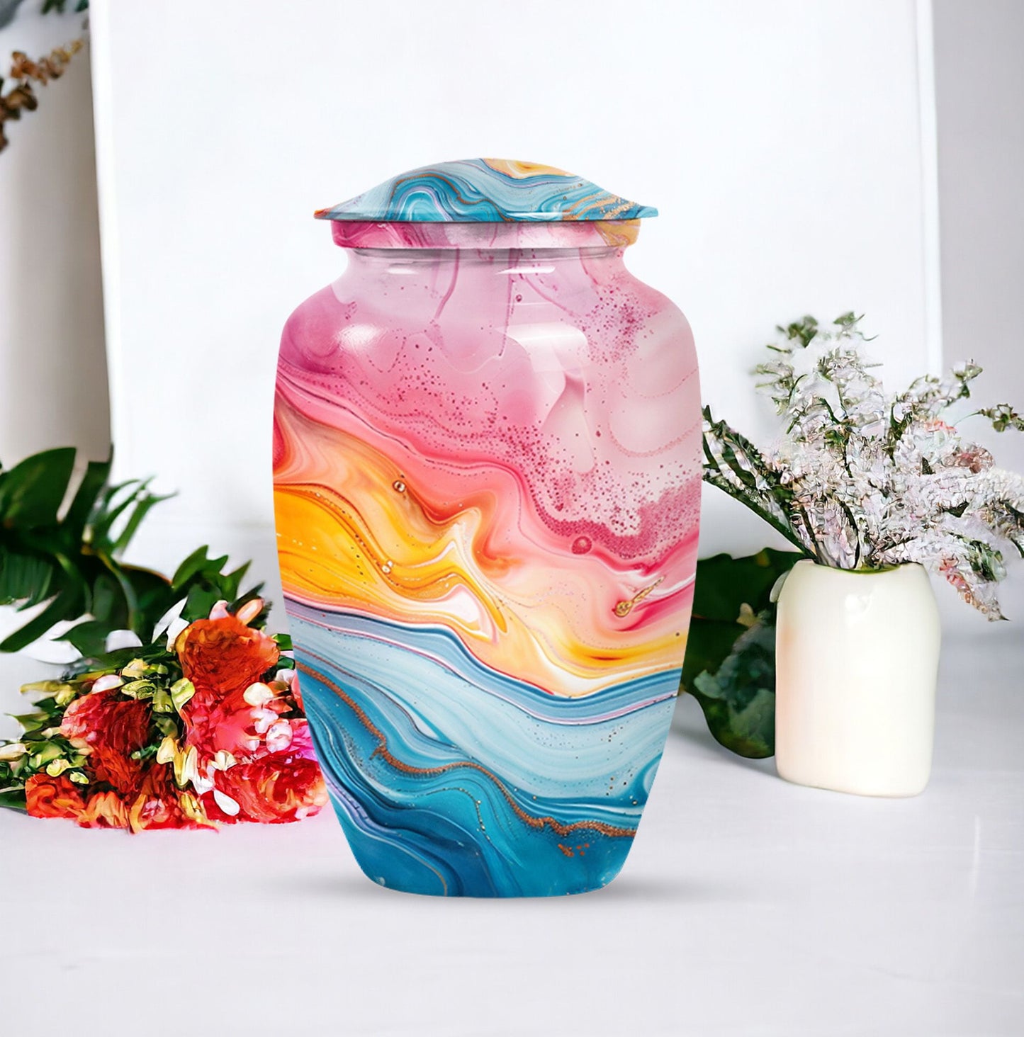 10-inch abstract funeral urn