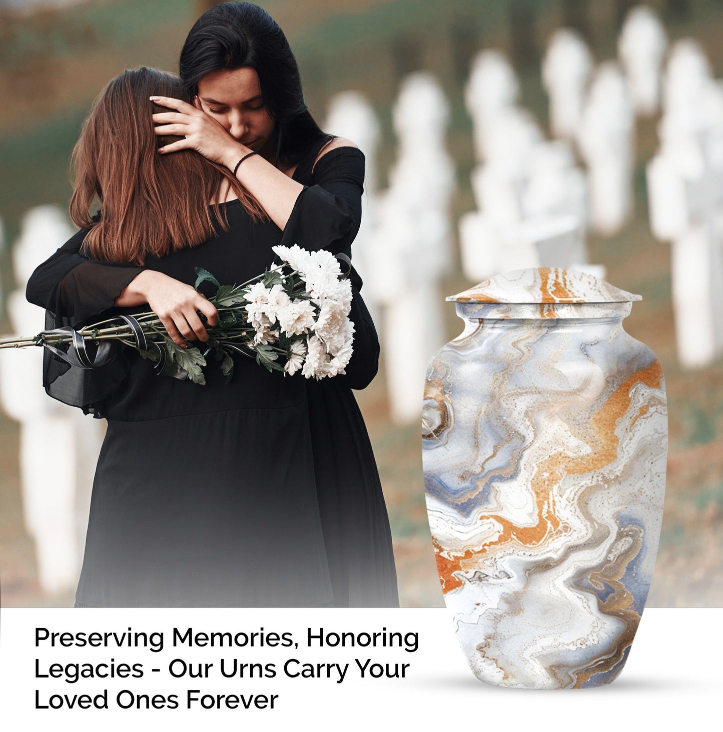artistic design cremation urn for human ashes