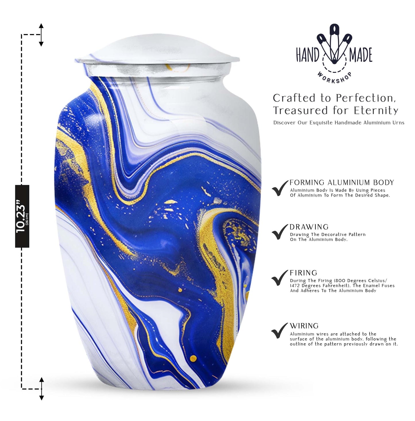 Artistic design aluminium urn for adult ashes