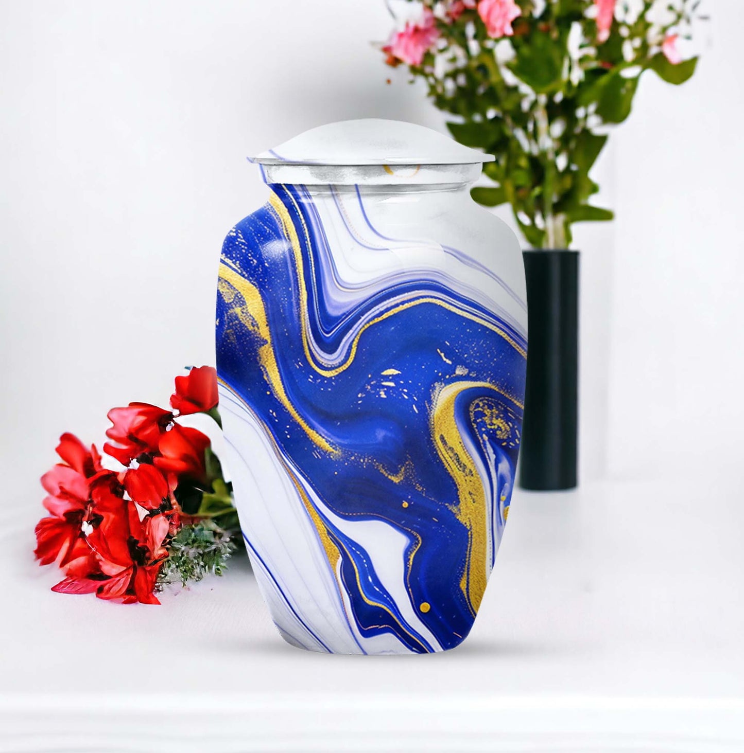 Artistic design aluminium urn for adult ashes