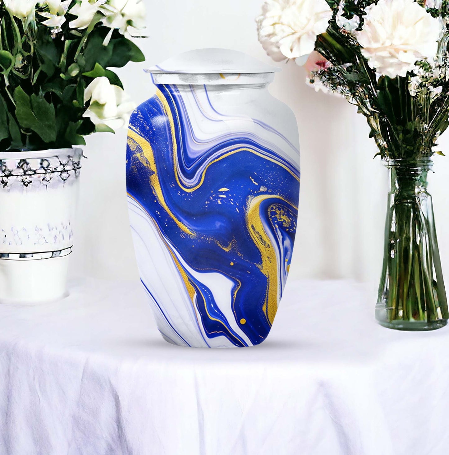 Artistic design aluminium urn for adult ashes