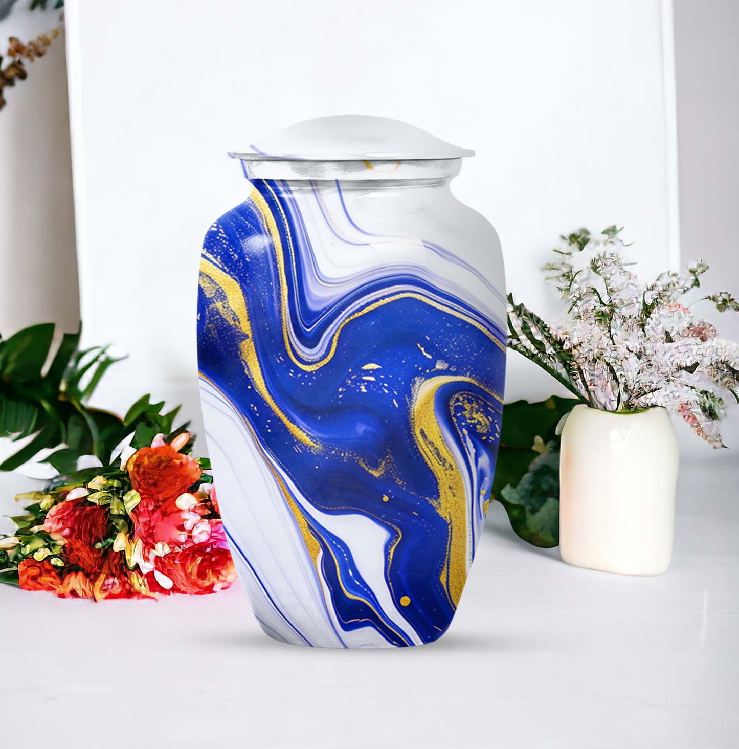 Artistic design aluminium urn for adult ashes