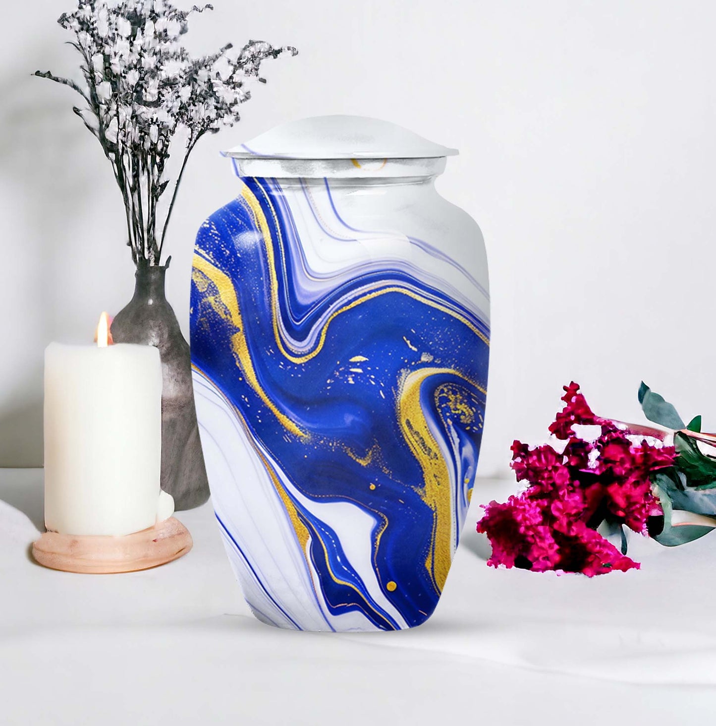 Artistic design aluminium urn for adult ashes