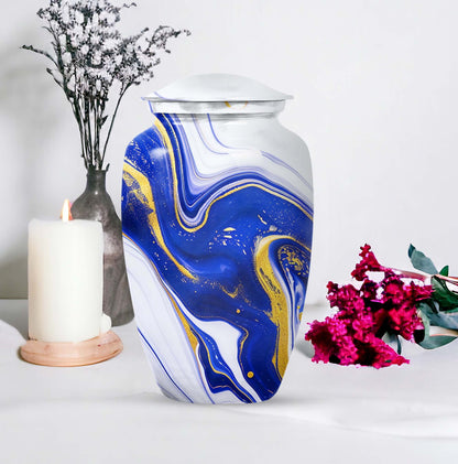 Artistic design aluminium urn for adult ashes