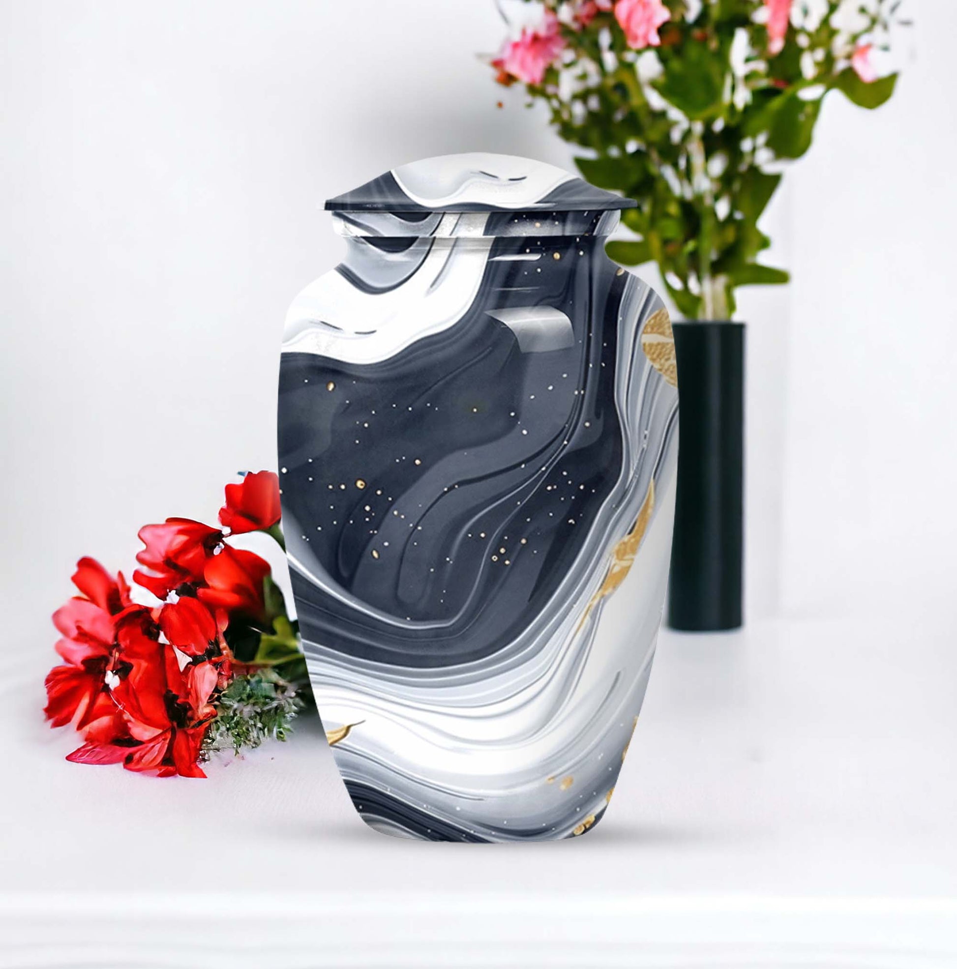 artistic design urn, memorial burial urn 