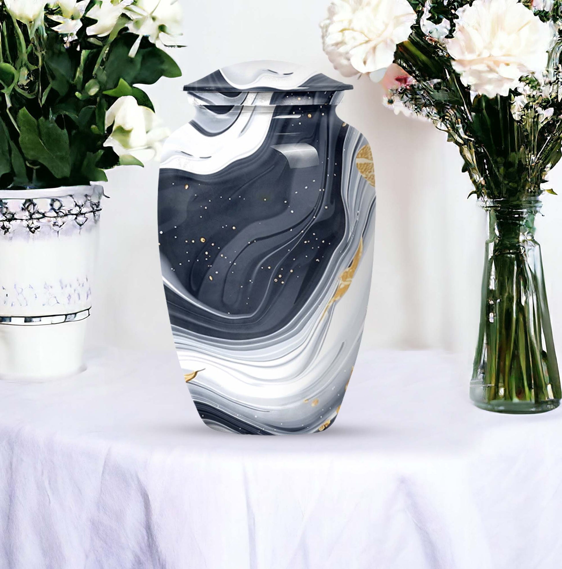 artistic design urn, memorial burial urn 