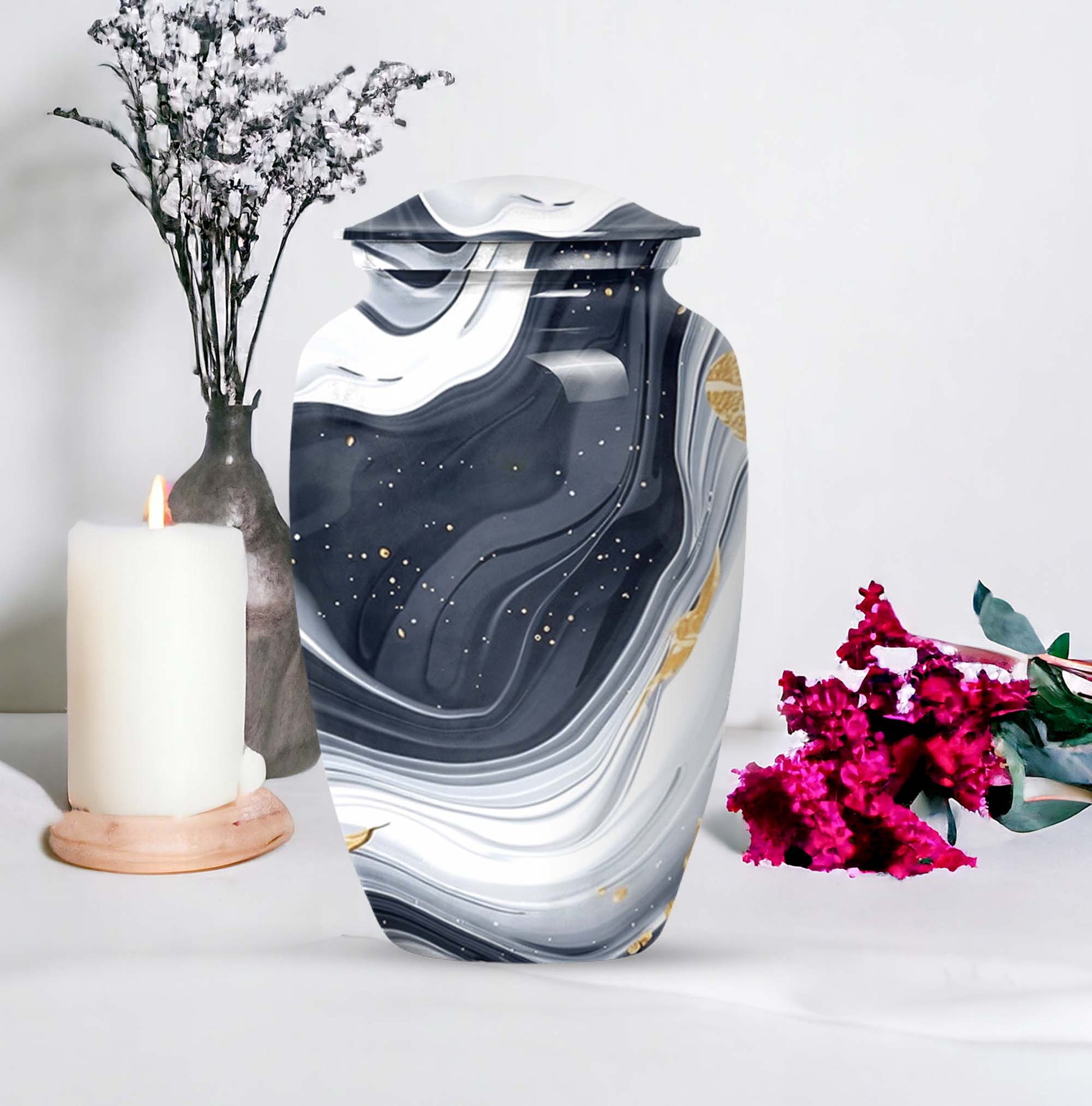 artistic design urn, memorial burial urn 