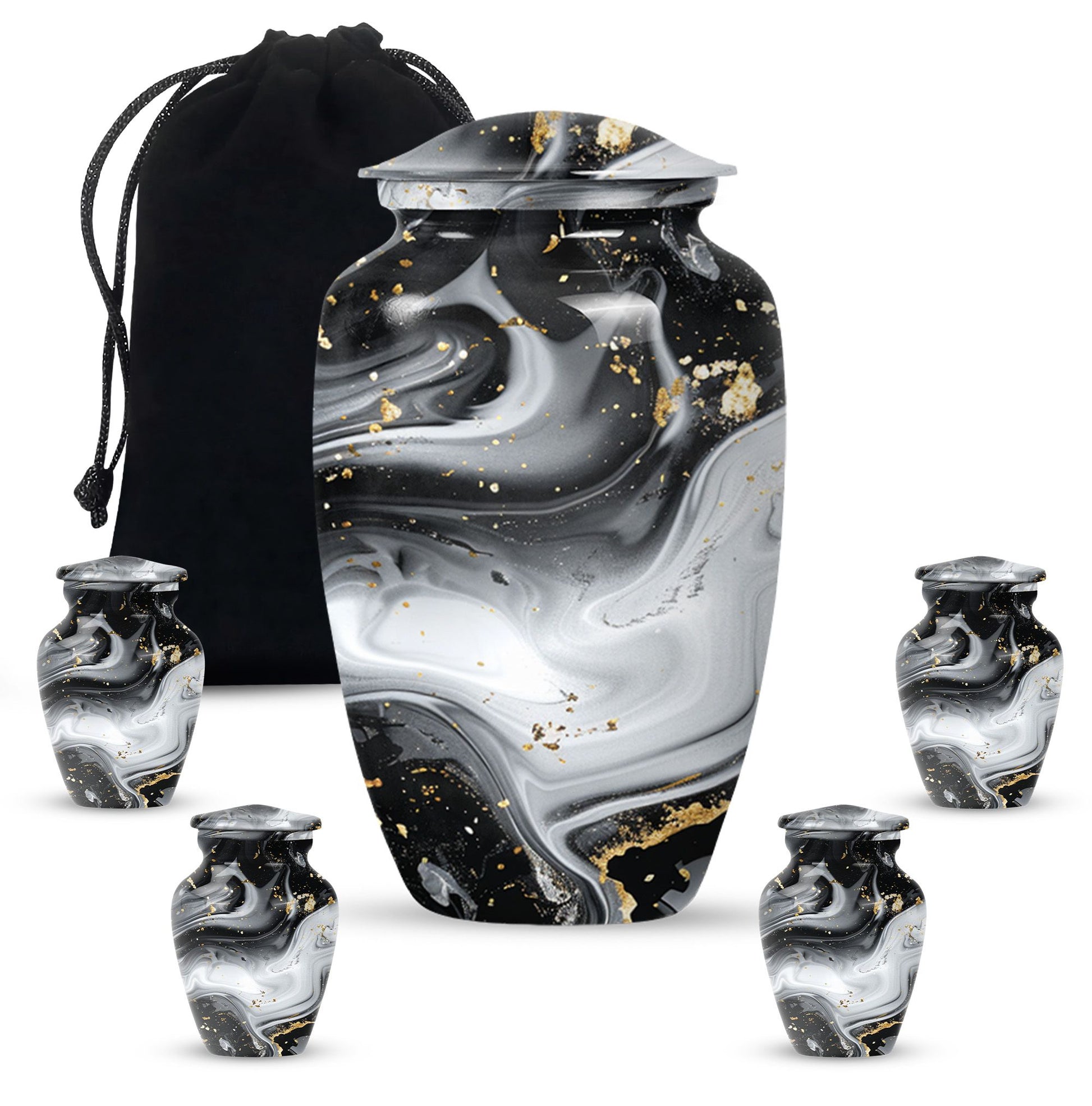 abstract aluminum classic urn for adult male cremation,