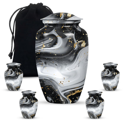 abstract aluminum classic urn for adult male cremation,