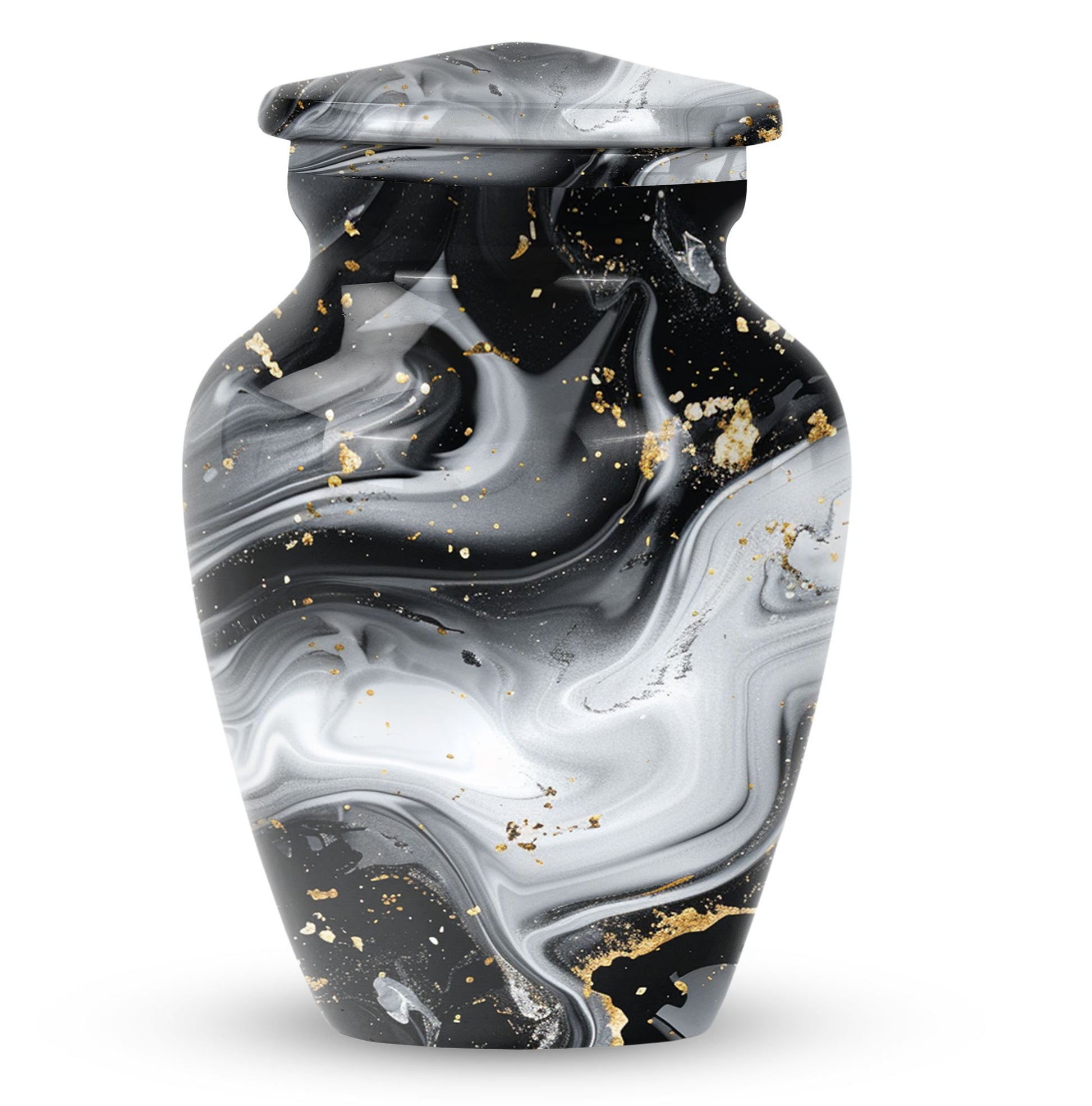 abstract aluminum classic urn for adult male cremation,