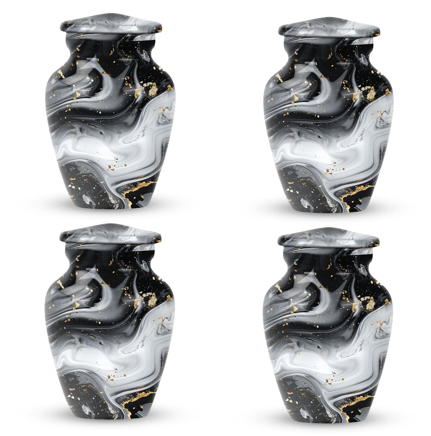 abstract aluminum classic urn for adult male cremation,