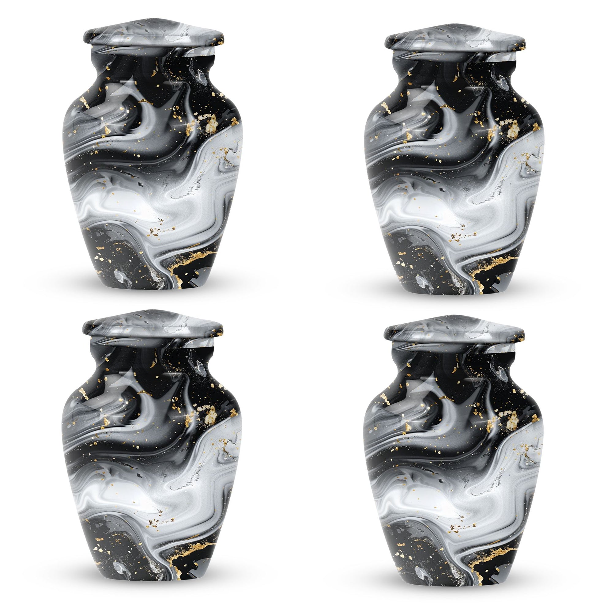 abstract aluminum classic urn for adult male cremation,