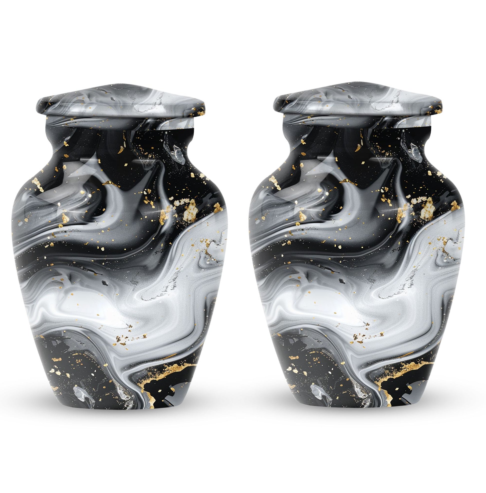 abstract aluminum classic urn for adult male cremation,