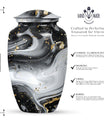 abstract aluminum classic urn for adult male cremation,