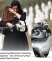 abstract aluminum classic urn for adult male cremation,