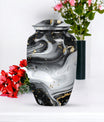 abstract aluminum classic urn for adult male cremation,