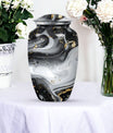 abstract aluminum classic urn for adult male cremation,