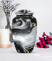 abstract aluminum classic urn for adult male cremation,