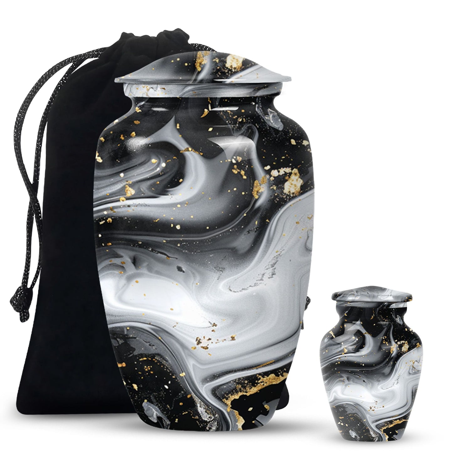 abstract aluminum classic urn for adult male cremation,