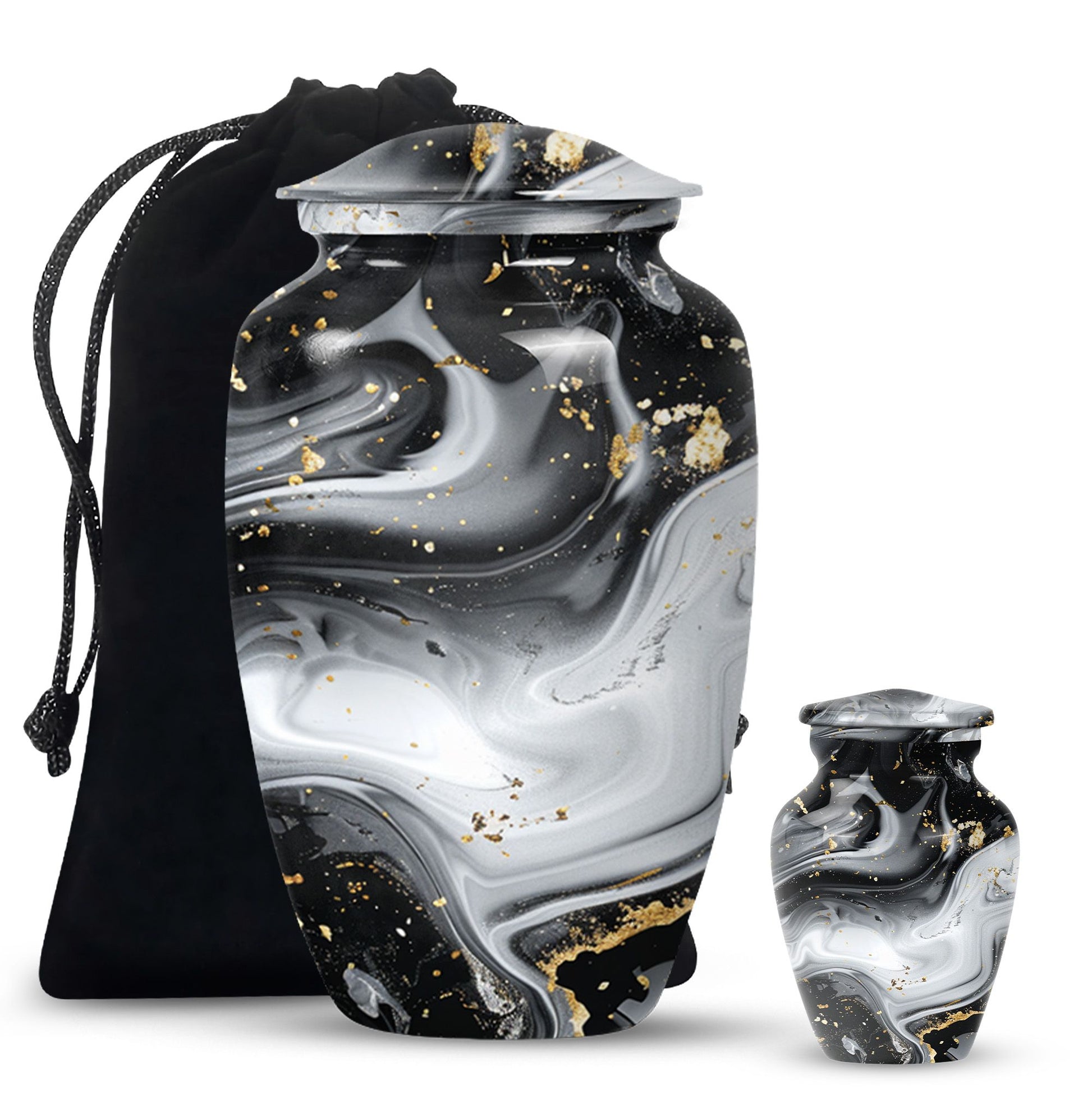 abstract aluminum classic urn for adult male cremation,