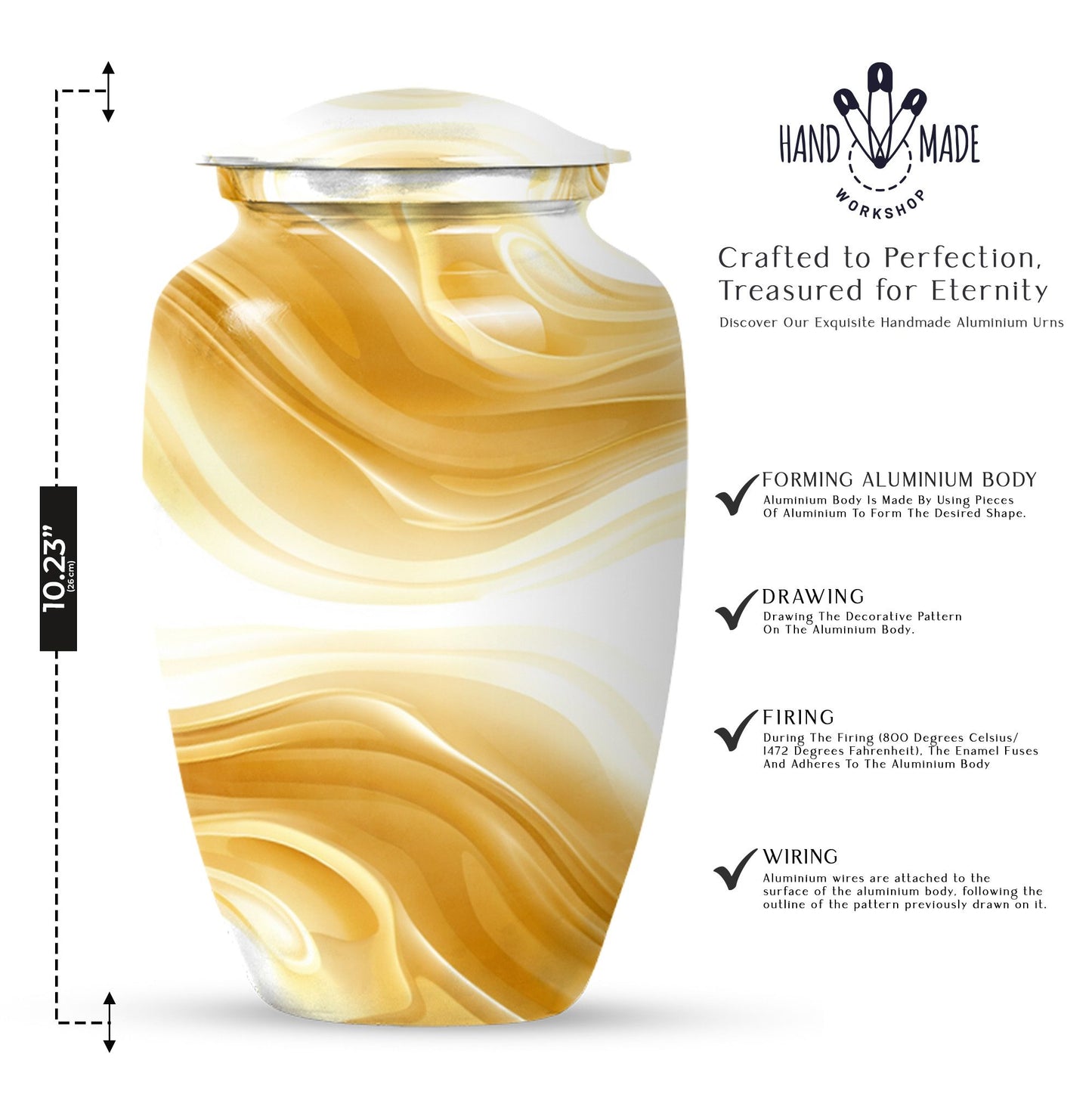 Abstract Urn for Men's Ashes, Keepsake Urn