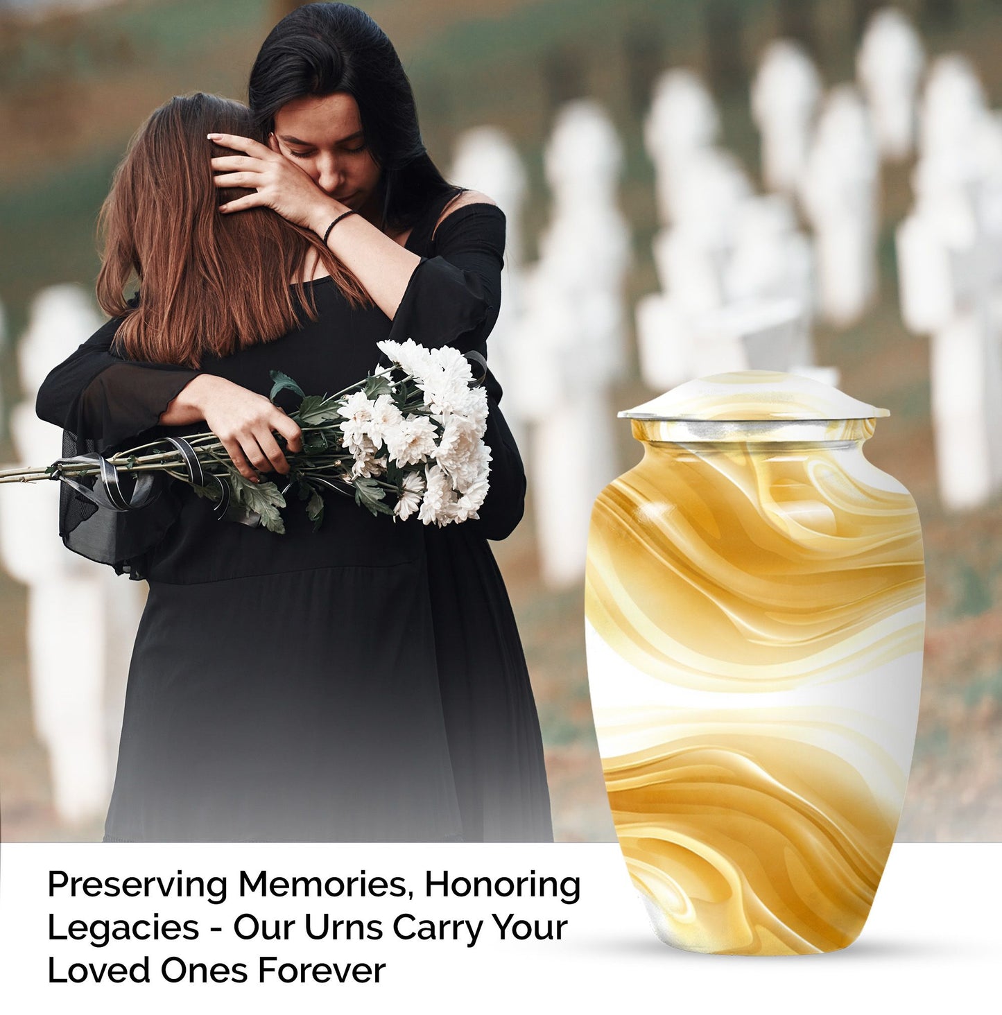 Abstract Urn for Men's Ashes, Keepsake Urn
