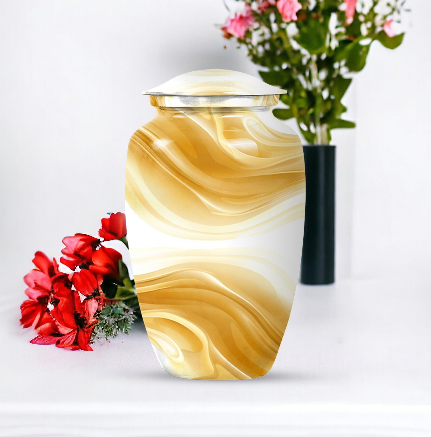 Abstract Urn for Men's Ashes, Keepsake Urn