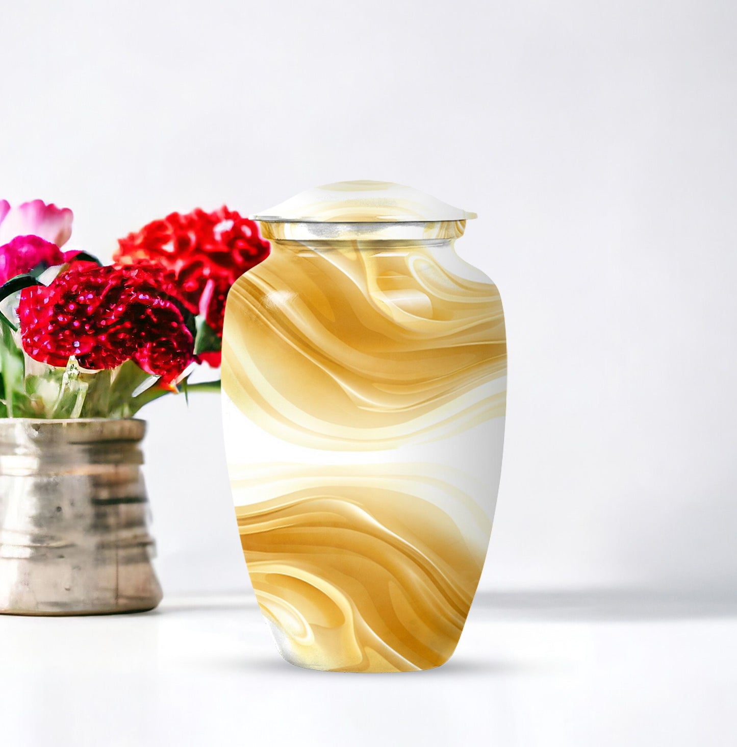 Abstract Urn for Men's Ashes, Keepsake Urn