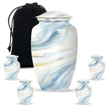 10 inch large Urn with 4 Keepsake 3 Inch Urns