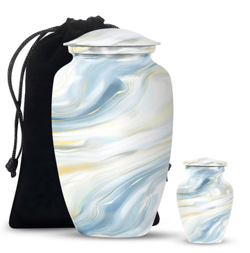 10 inch large Urn with 1 Keepsake 3 Inch Urn