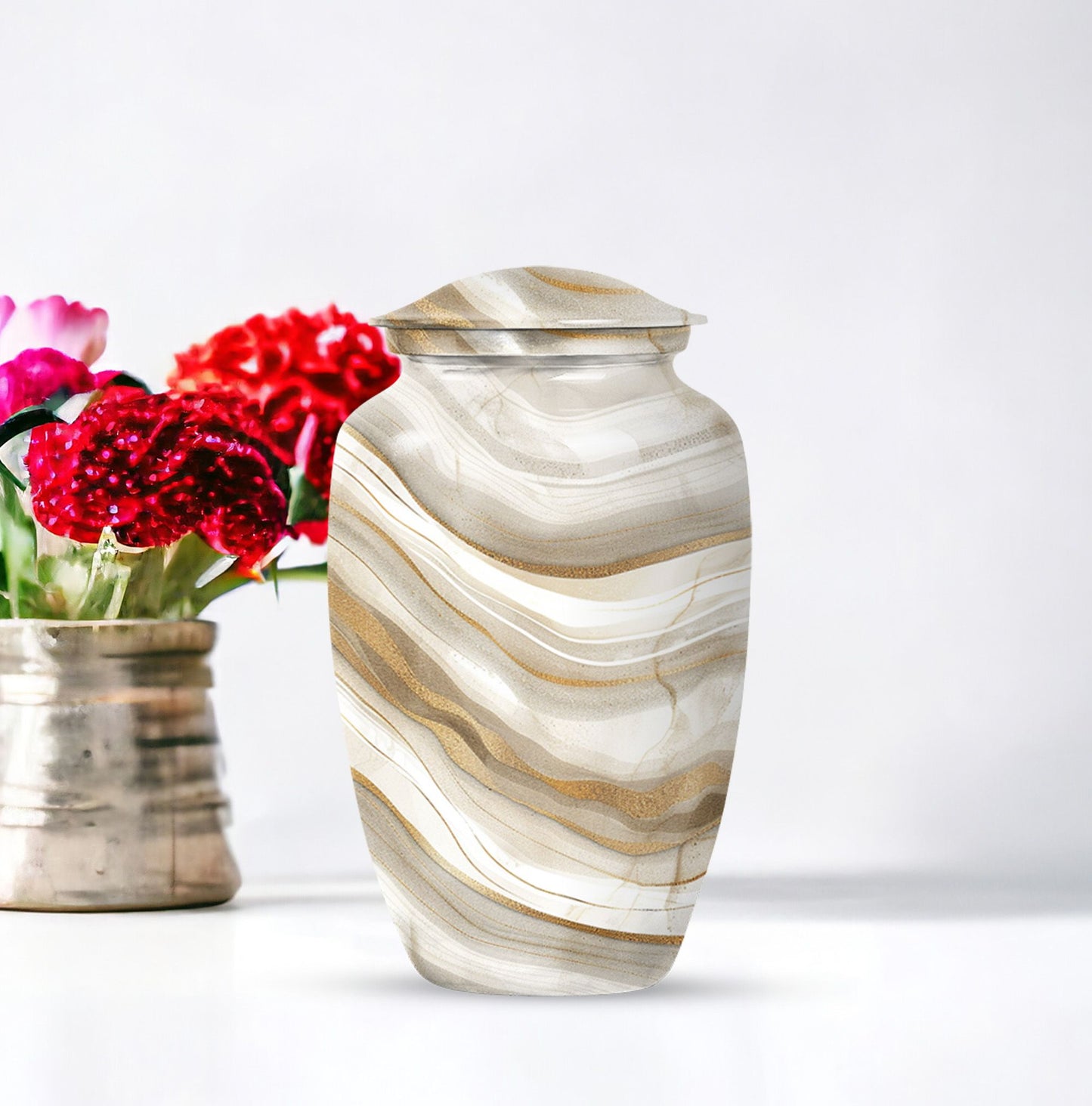 Abstract memorial urn for women's ashes 