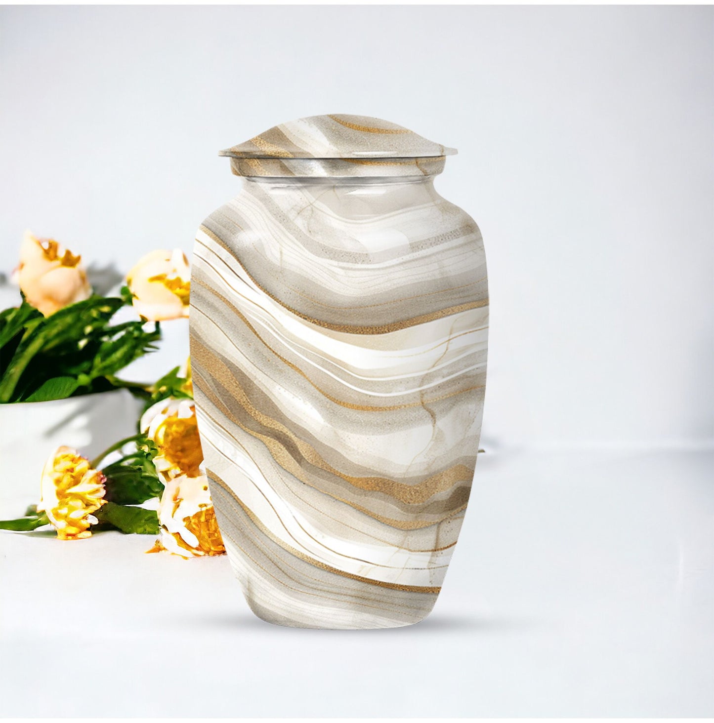 Abstract memorial urn for women's ashes 