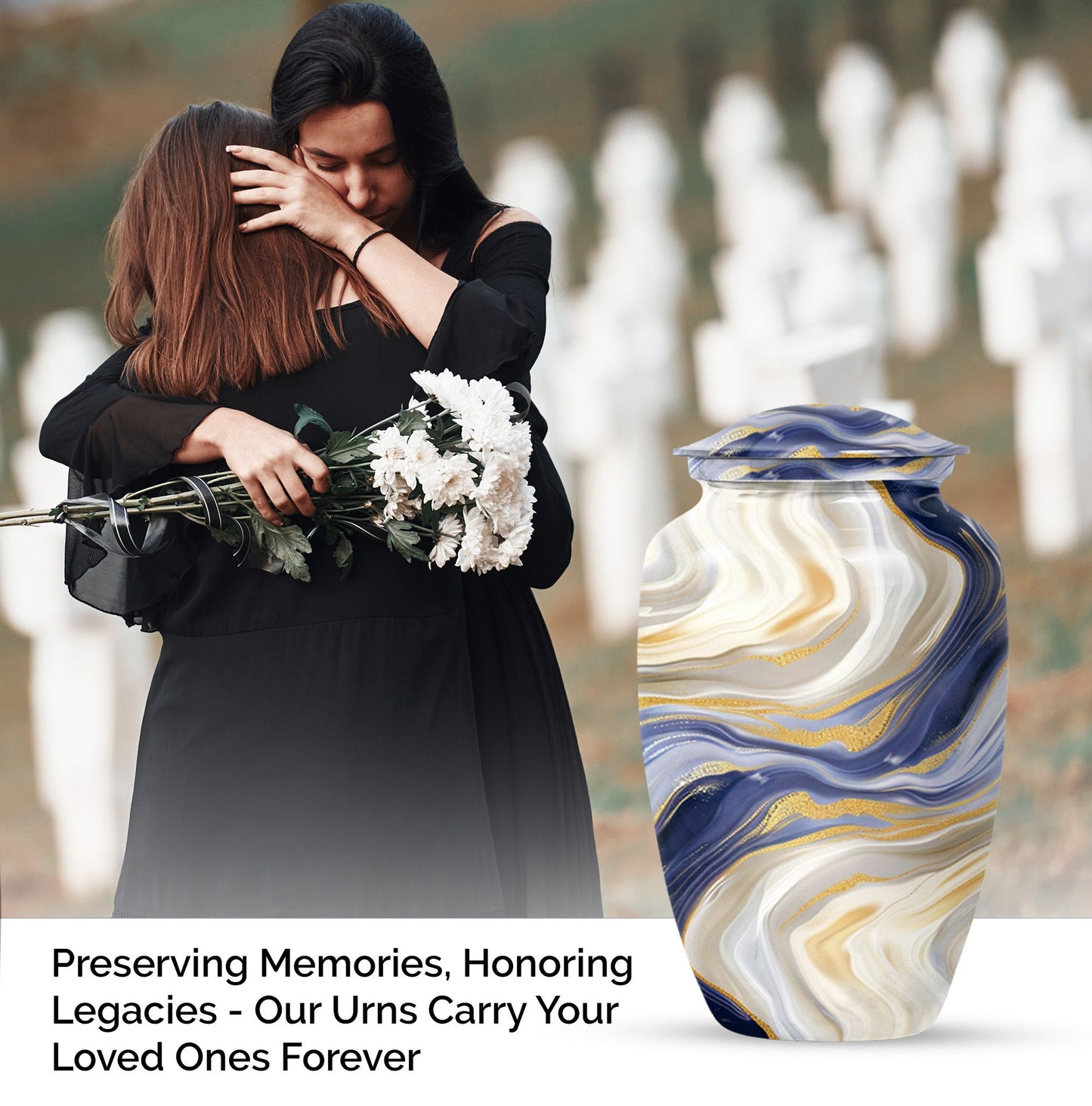 Abstract Urn, memorial urn for male adults,