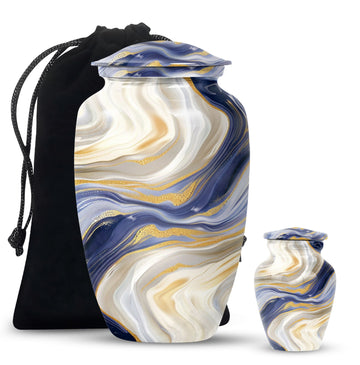 10 inch large Urn with 1 Keepsake 3 Inch Urn