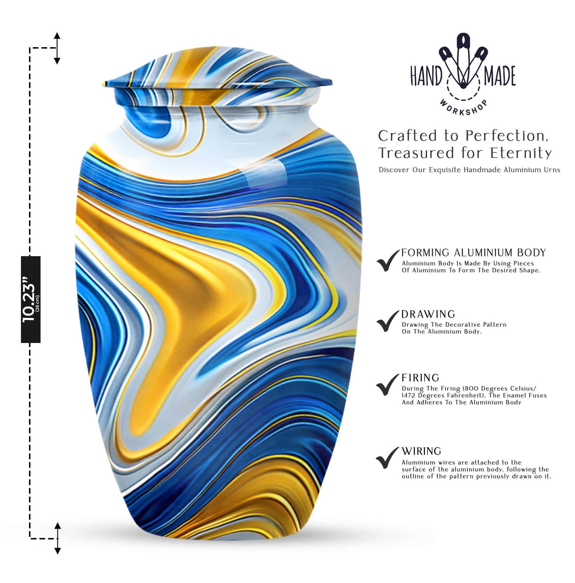 Abstract Funeral Urn for Mom, Keepsake Urn