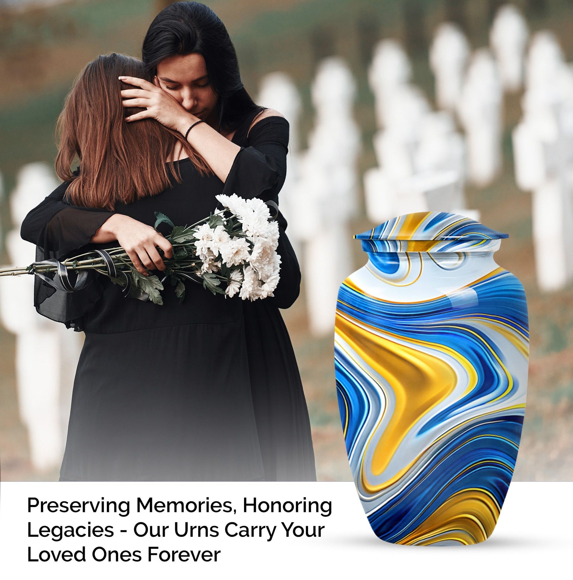 Abstract Funeral Urn for Mom, Keepsake Urn