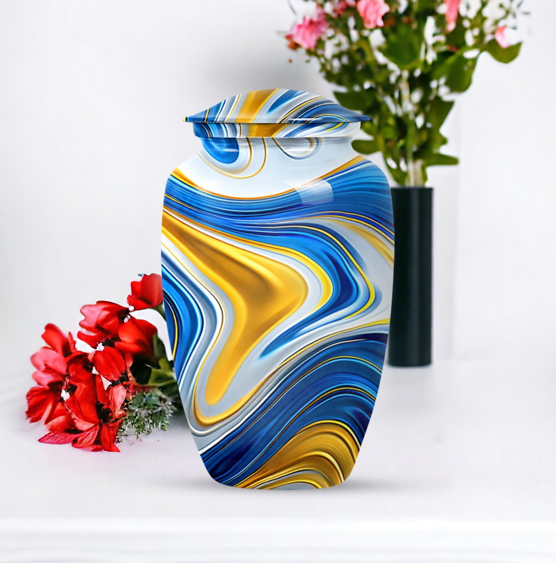 Abstract Funeral Urn for Mom, Keepsake Urn