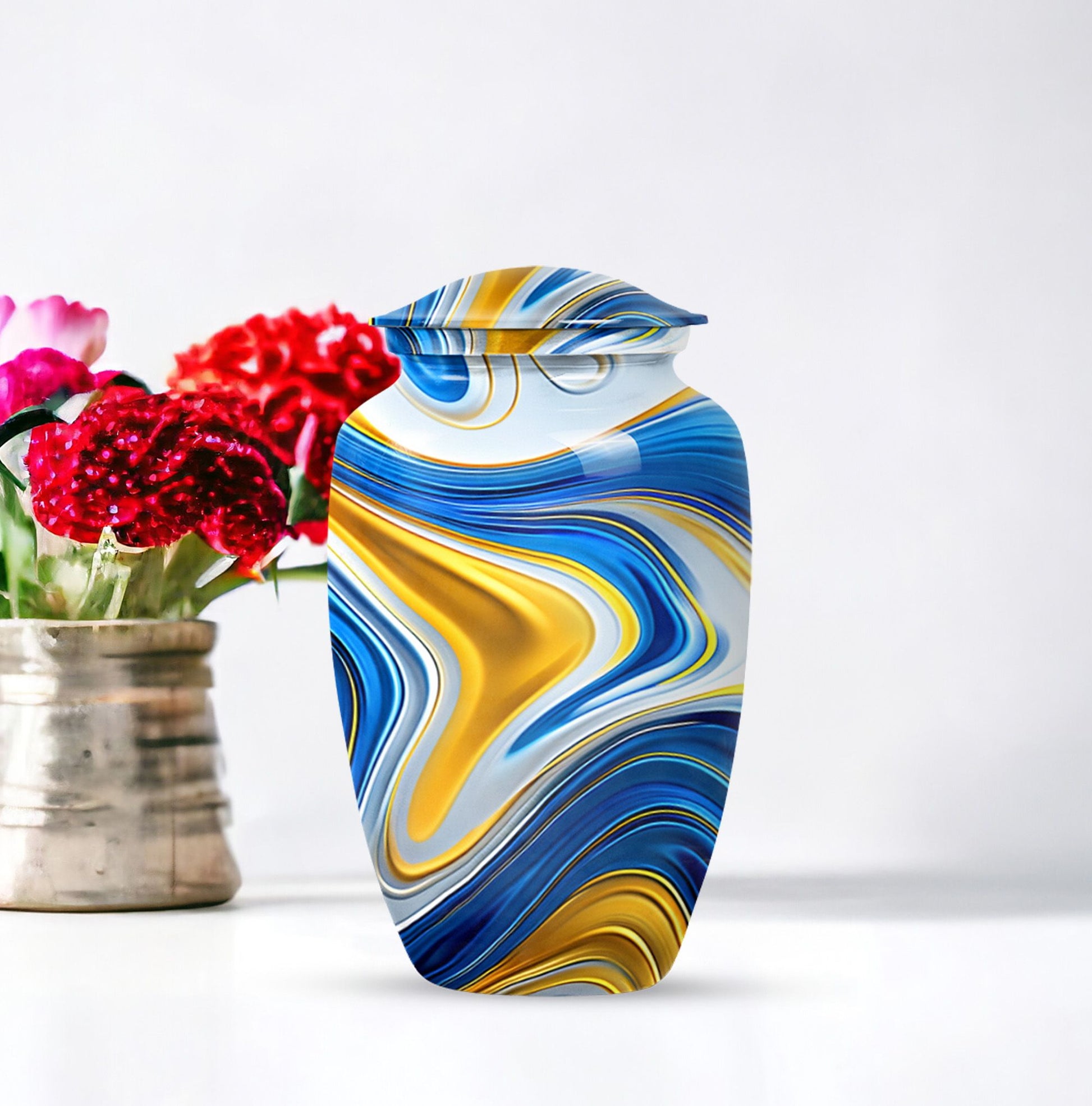 Abstract Funeral Urn for Mom, Keepsake Urn