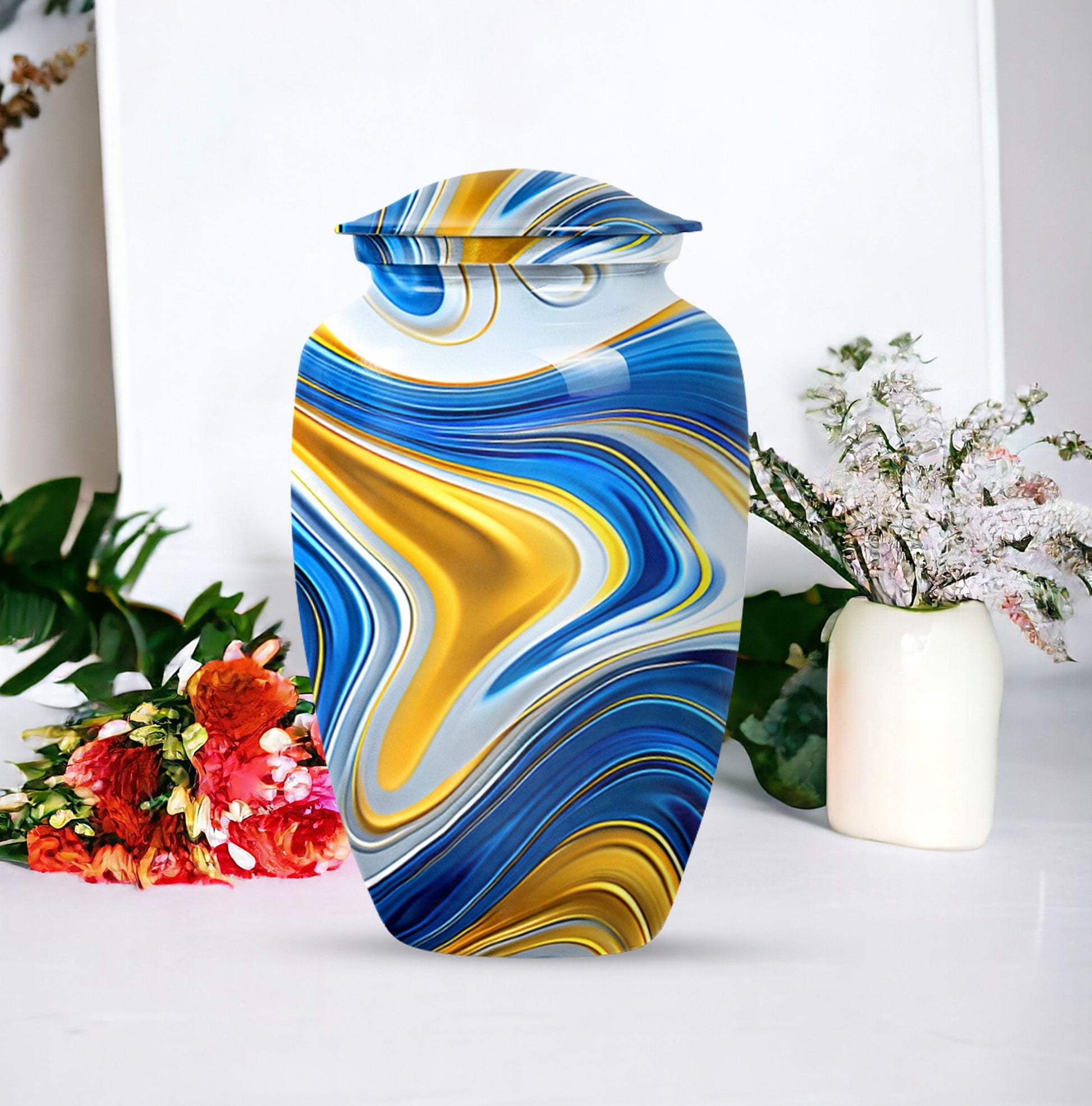 Abstract Funeral Urn for Mom, Keepsake Urn
