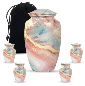 10 inch large Urn with 4 Keepsake 3 Inch Urns